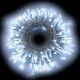 Catena 12,60 m cavo trasparente 180 miniled a luce fissa bianco ghiaccio freddo