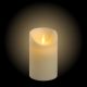 Candela Ø 7,5 x h 12,5 cm in cera ruvida Avorio, moving flame, led bianco classic