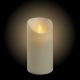 Candela Ø 7,5 x h 15 cm in cera ruvida Avorio, moving flame, led bianco classic