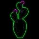 Fico d'India luminoso 78 x H 158 cm, neon bifacciale, 496 led, verde e rosa