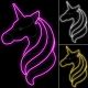 Set 3 Unicorni luminosi 75 x H 120 cm, neon bifacciale, 440 led, colori misti - rosa, bianco caldo e freddo