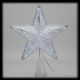 Puntale a Stella argento 23 microled a batteria, luce fissa, timer, bianco ghiaccio freddo