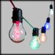 Catena luminosa 5 m, 10 lampadine E27 party light, filament led multicolor