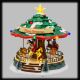 Villaggio 24 x h 26 cm giostra natalizia con soggetti in movimento e musica