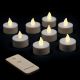 Set 8 candeline Tea Light a batteria con telecomando - effetto fiamma - bianco classic