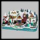 Villaggio di Natale con pattinatori ed Albero di Natale toranti H28 cm