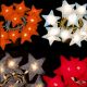 Kit 4 catene led a batteria 10 stelle in feltro in colori assortiti luce fissa bianco classic caldo