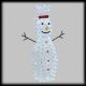 Pupazzo di neve in acrilico h 120 cm 260 Led bianco ghiaccio