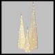 Set di 3 coni in tessuto H 80|60|40 cm, led a luce fissa, bianco caldo