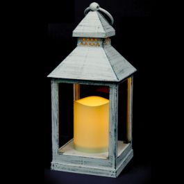 Lanterna decorativa a LED senza fiamma, portatile, con effetto fiamma a LED, con interruttore touch, per la casa, decorazione natalizia (rotonda