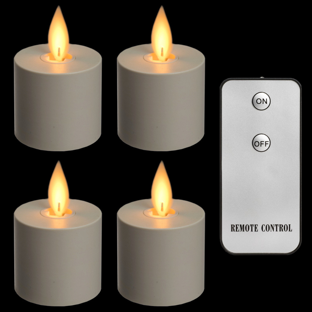 Candele LED Bianche Con Telecomando - Set Di 4 Candele Decorative Per Tavola E Eventi - Foto 4