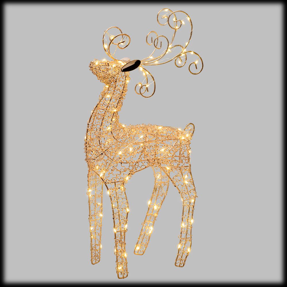 RENNA 3D CM 125 H CON 240 LED DA ESTERNO INTERNO, GIOCHI DI LUCE, TIMER DECORAZIONE LUMINOSA - CITS Shop